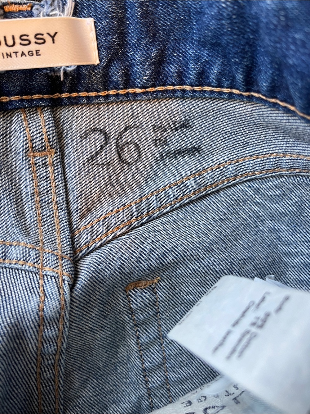🧋Moussy Vintage Otis Flare High Waisted Made in Japan Denim blue size 26 - Picture 9 of 12